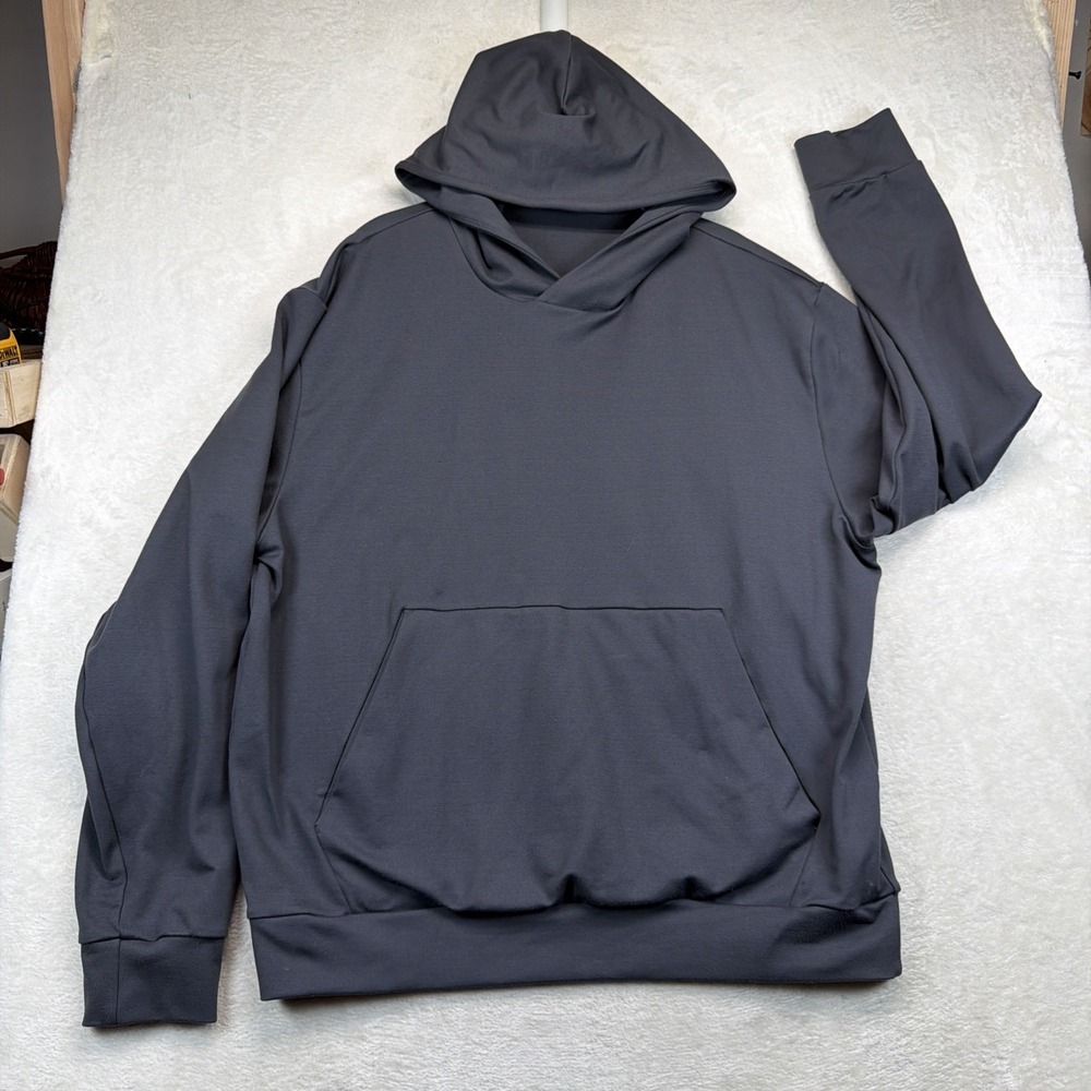 Lululemon Heavyweight Soft Jersey Pullover Hoodie Mens L Gray Relaxed Fit